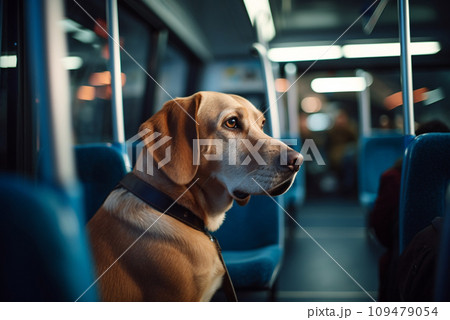 AI-generated content. Dog transportation in public transport 109479054