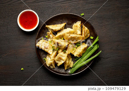 plate of asian dumplings plate of asian dumplings 109479129