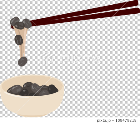 Black soybean natto in a small bowl Black soybean natto in a small bowl 109479219