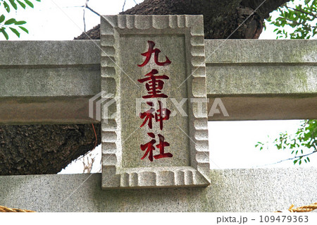 九重神社の鳥居の扁額【埼玉県川口市】 九重神社の鳥居の扁額【埼玉県川口市】 109479363