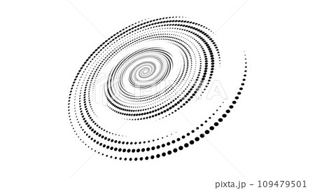 Spiral dotted line element. Radial spinning halftone texture. Circle swirl dots shape in perspective. Abstract background for poster, banner, logo, icon, collage, presentation, tag, emblem. Vector Spiral dotted line element. Radial spinning halftone texture. Circle swirl dots shape in perspective. Abstract background for poster, banner, logo, icon, collage, presentation, tag, emblem. Vector 109479501