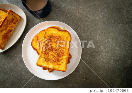 french toast on white plate french toast on white plate 109479668