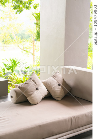 comfortable pillows on sofa for relax 109479903