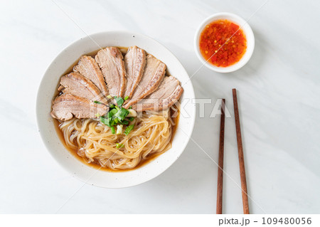 duck noodles with stewed duck soup duck noodles with stewed duck soup 109480056
