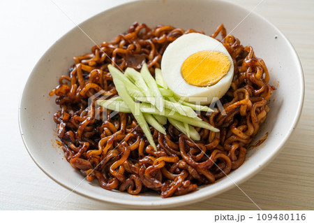 Korean Instant Noodle with Black Bean Sauce (Jajangmyeon or JJajangmyeon) Korean Instant Noodle with Black Bean Sauce (Jajangmyeon or JJajangmyeon) 109480116
