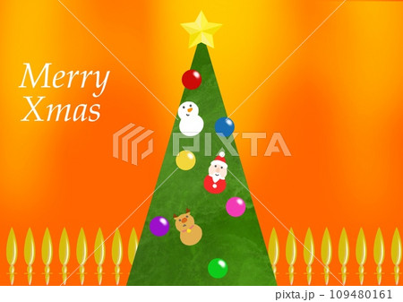 水彩の大きなクリスマスツリー 109480161
