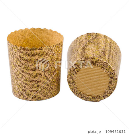 Panettone paper baking form isolated over white background 109481031