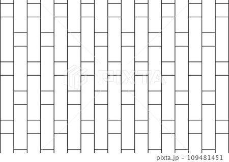 Rectangle and square tiles background. Brick wall pattern. Kitchen backsplash. Toilet, shower or bathroom decoration texture. Sidewalk layout. Vector outline illustration 109481451