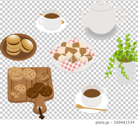Sweets and greens at tea time 109481534
