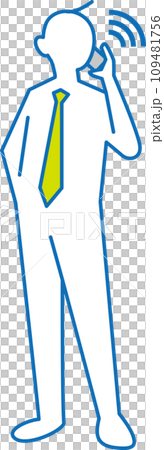スマホで会話をするビジネスマンのイラスト 109481756