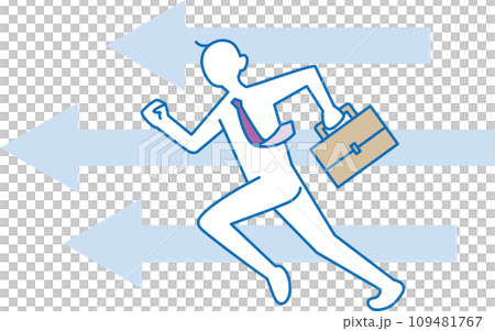 目標へ向かって走るビジネスマンのイラスト 目標へ向かって走るビジネスマンのイラスト 109481767
