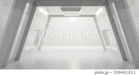 An Empty Room with White Ceiling and Walls 3d render illustration An Empty Room with White Ceiling and Walls 3d render illustration 109481811