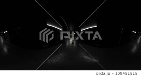 Dark Hallway 360 degree full panorama environment map 3d render illustration hdri hdr vr virtual reality content 109481818