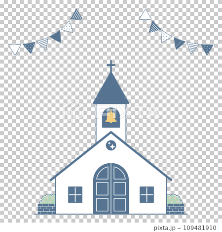 Cute church hand-drawn illustration material 109481910
