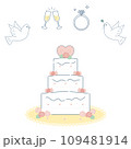 ケーキの可愛い手描き風イラスト素材 109481914