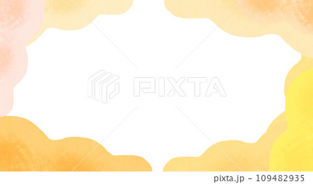 ふんわり優しい水彩のカラフルなフレーム オレンジ ふんわり優しい水彩のカラフルなフレーム オレンジ 109482935