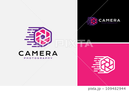 Colorful fast shot icon logo design vector, camera logo design template 109482944