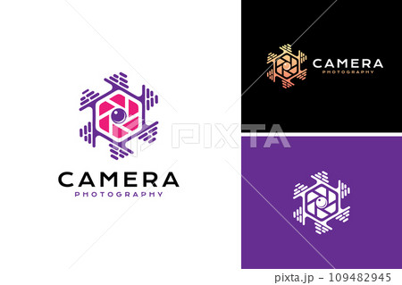 Colorful fast shot icon logo design vector, camera logo design template 109482945