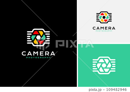 Colorful fast shot icon logo design vector, camera logo design template 109482946