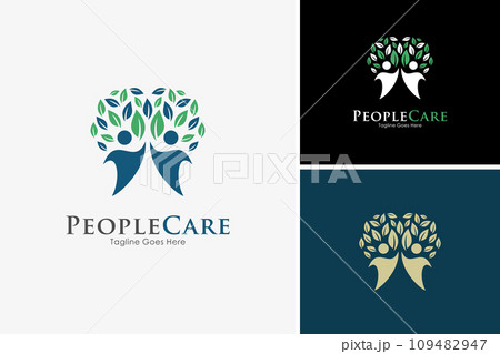 Abstract tree logo, people care logo, health life icon logo design vector template 109482947