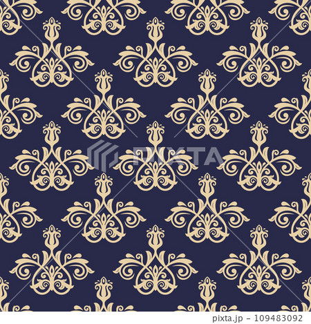 Orient Damask Seamless Vector Wallpaper With Arabesques 109483092