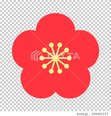 Plum flower illustration color no line 109483157