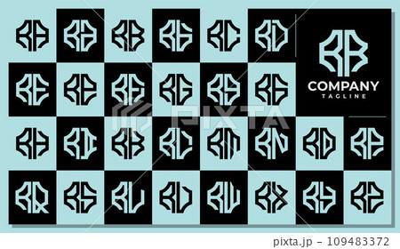 Abstract medical health plus letter R RR logo design set Abstract medical health plus letter R RR logo design set 109483372