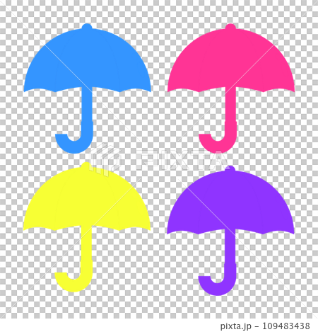 Colorful umbrella illustration set of 4 types Colorful umbrella illustration set of 4 types 109483438