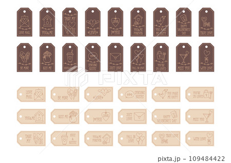 Valentines Day printable tags template in doodle style Valentines Day printable tags template in doodle style 109484422
