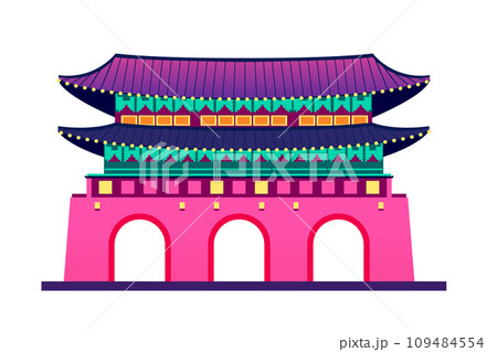 Korean Palace Complex - modern flat design style single isolated image Korean Palace Complex - modern flat design style single isolated image 109484554