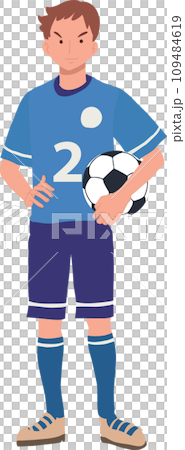 football player. Man Kicking Ball. Soccer Player. male characters playing football. 109484619