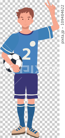 football player. Man Kicking Ball. Soccer Player. male characters playing football. 109484622