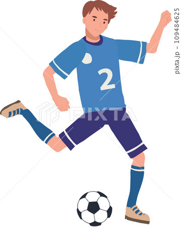 football player. Man Kicking Ball. Soccer Player. male characters playing football. 109484625