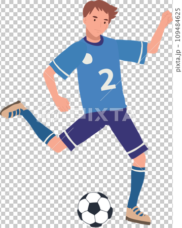 football player. Man Kicking Ball. Soccer Player. male characters playing football. 109484625