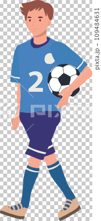 football player. Man Kicking Ball. Soccer Player. male characters playing football. 109484631