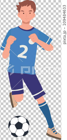 football player. Man Kicking Ball. Soccer Player. male characters playing football. 109484633
