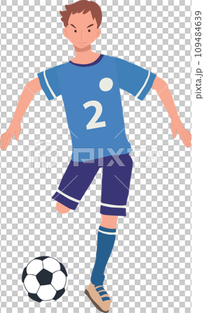 football player. Man Kicking Ball. Soccer Player. male characters playing football. 109484639