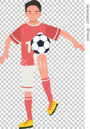 football player. Man Kicking Ball. Soccer Player. male characters playing football. 109484646