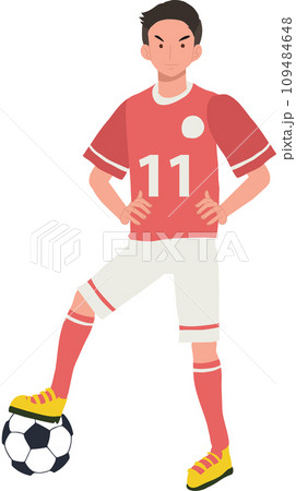 football player. Man Kicking Ball. Soccer Player. male characters playing football. 109484648