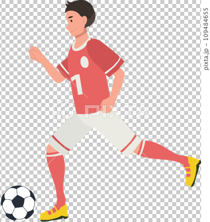 football player. Man Kicking Ball. Soccer Player. male characters playing football. 109484655