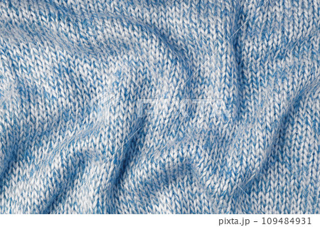 Blue and white color melange knitting cashmere wool cloth texture 109484931