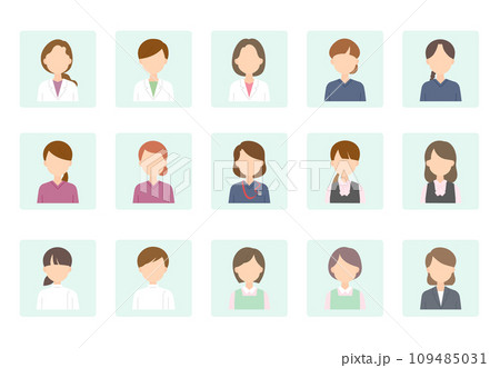 医療機関で働く人々のアイコンセット 109485031