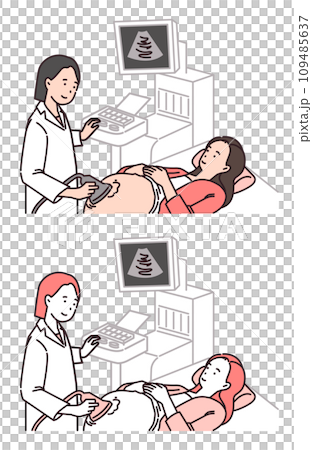 Illustration of Pregnant Women in Ultrasound Care Illustration of Pregnant Women in Ultrasound Care 109485637