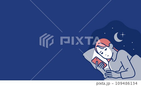 眠れない若い女性のシンプルなベクターイラスト素材 眠れない若い女性のシンプルなベクターイラスト素材 109486134
