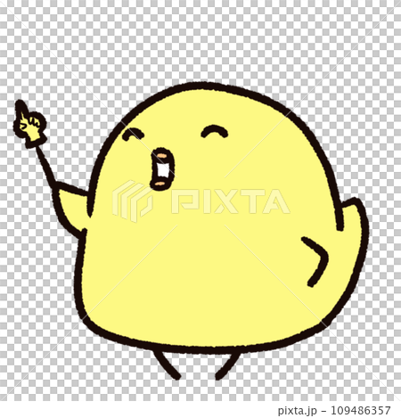 A chick holding a stick and teaching with a smile 109486357