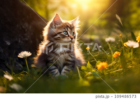 まだまだ外の世界には知らないことがたくさんあるんだな、と1日外に出て思った子猫 まだまだ外の世界には知らないことがたくさんあるんだな、と1日外に出て思った子猫 109486573