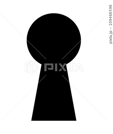 keyhole silhouette shape, black and white vector illustration 109486596