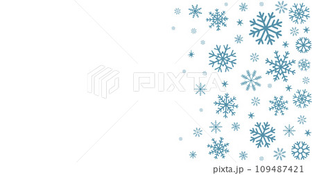 hand drawn winter card background with snowflakes pattern, snow, stars, design elements on white 109487421