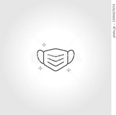 Sanitation and protection facemask icon set with respiratory face masks. isolated on grey background. Sanitation and protection facemask icon set with respiratory face masks. isolated on grey background. 109487654