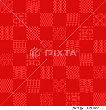 市松模様の和柄パターン 市松模様の和柄パターン 109488497